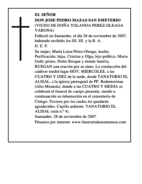 DON JOSE PEDRO MAZAS SAN EMETERIO