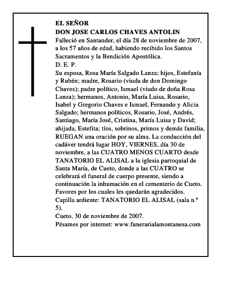 DON JOSE CARLOS CHAVES ANTOLIN