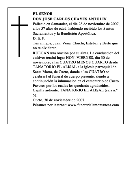 DON JOSE CARLOS CHAVES ANTOLIN