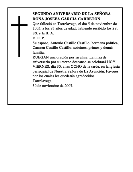 DOÑA JOSEFA GARCIA CARRETON