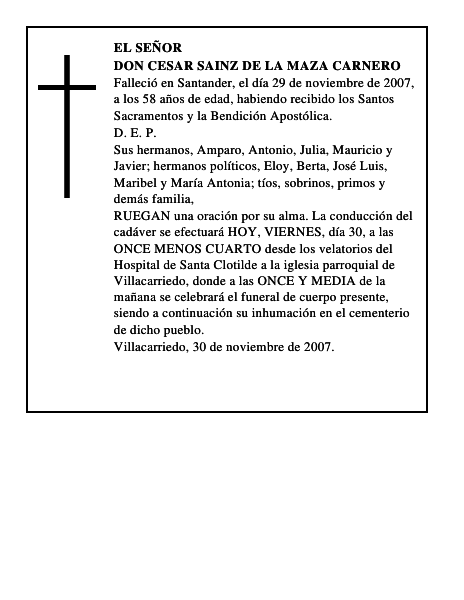 DON CESAR SAINZ DE LA MAZA CARNERO