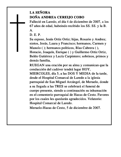DOÑA ANDREA CEREIJO COBO