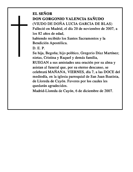 DON GORGONIO VALENCIA SAÑUDO
