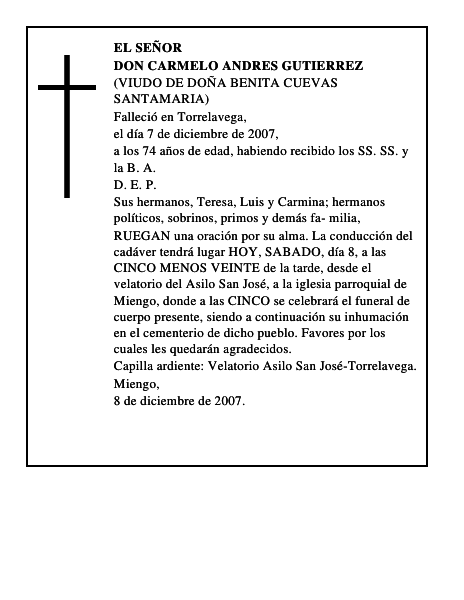 DON CARMELO ANDRES GUTIERREZ
