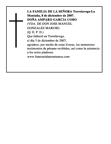 DOÑA AMPARO GARCIA COBO