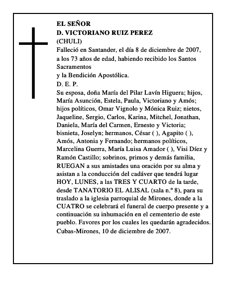 D. VICTORIANO RUIZ PEREZ