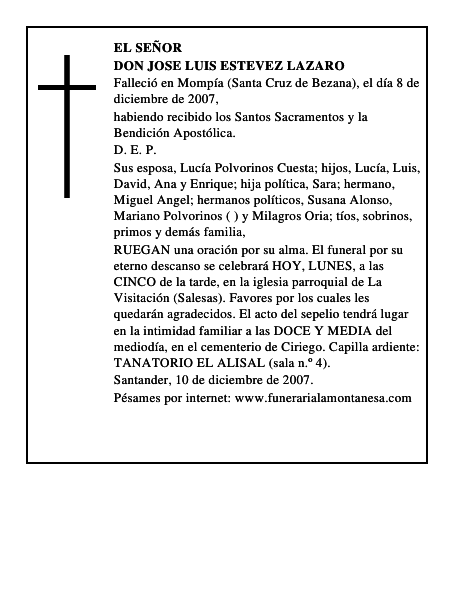 DON JOSE LUIS ESTEVEZ LAZARO