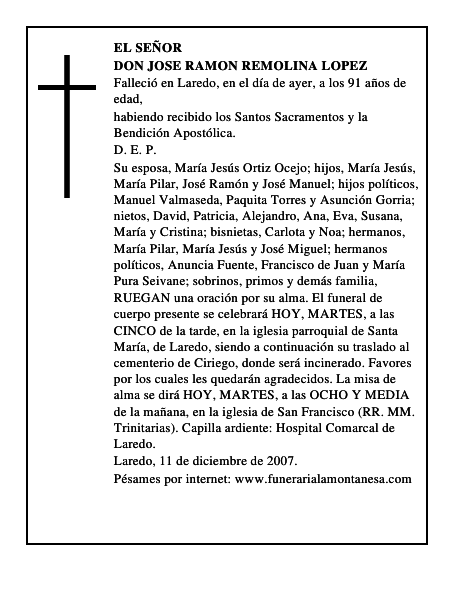 DON JOSE RAMON REMOLINA LOPEZ