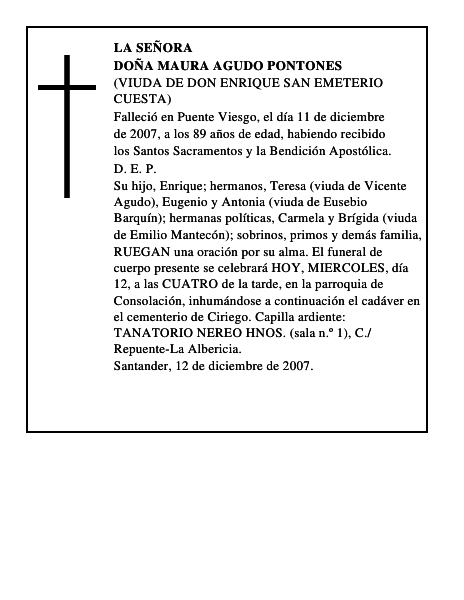 DOÑA MAURA AGUDO PONTONES