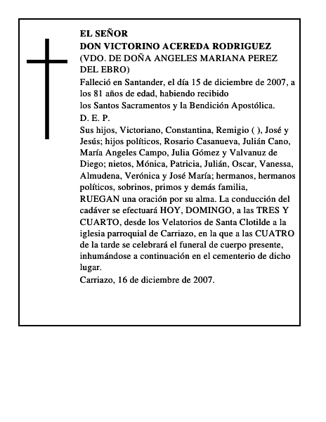 DON VICTORINO ACEREDA RODRIGUEZ