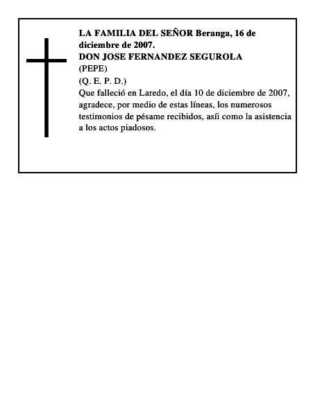 DON JOSE FERNANDEZ SEGUROLA