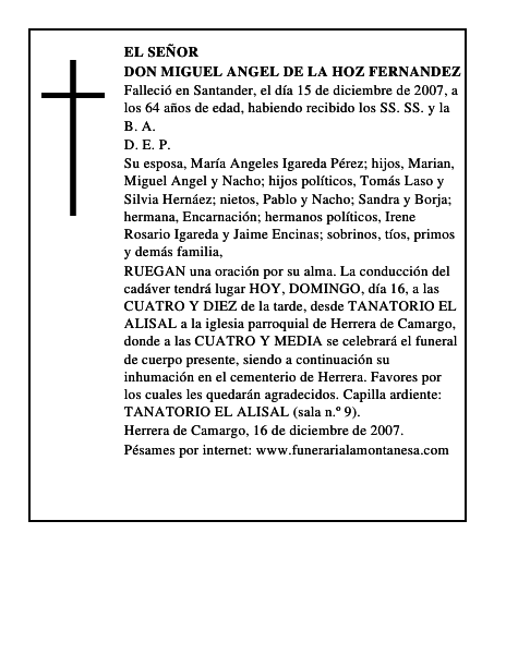 DON MIGUEL ANGEL DE LA HOZ FERNANDEZ