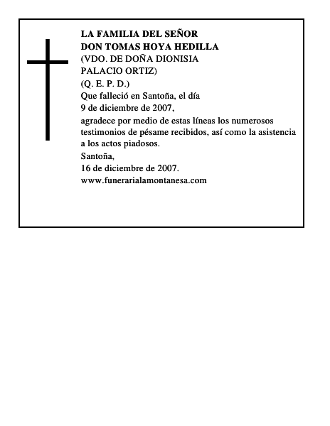 DON TOMAS HOYA HEDILLA