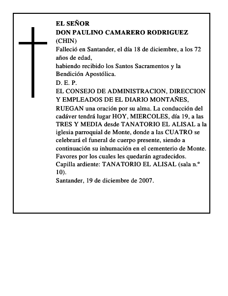 DON PAULINO CAMARERO RODRIGUEZ