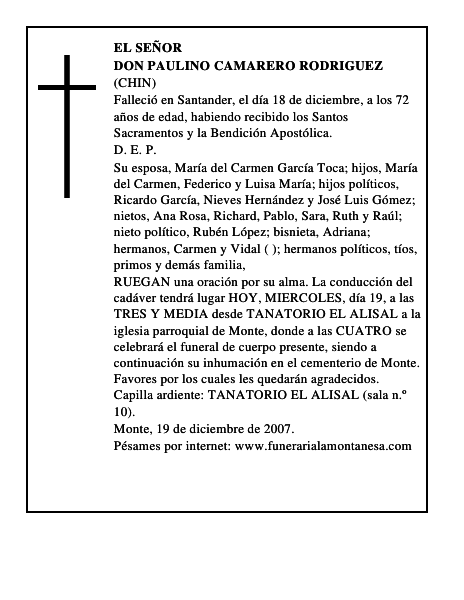DON PAULINO CAMARERO RODRIGUEZ