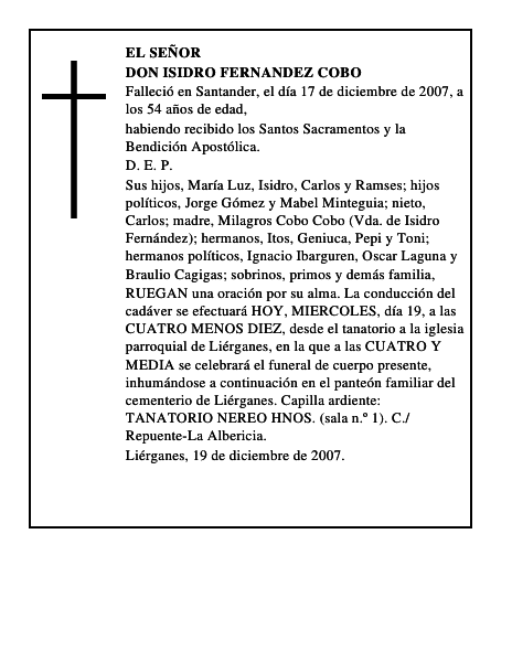 DON ISIDRO FERNANDEZ COBO