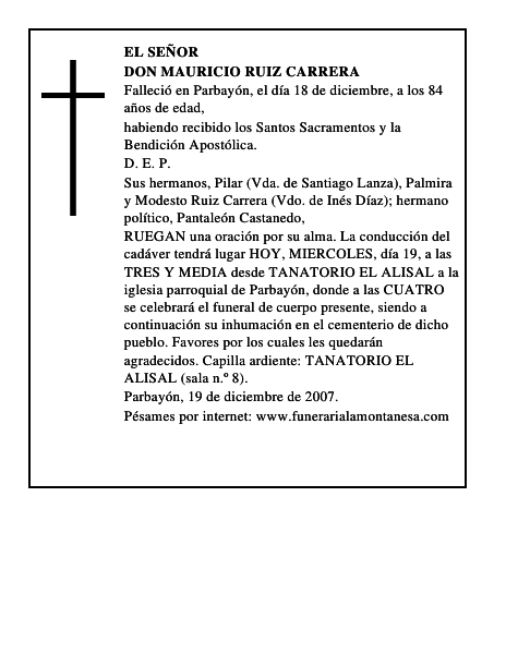 DON MAURICIO RUIZ CARRERA