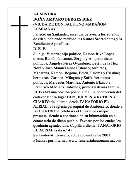 DOÑA AMPARO BERGES DIEZ