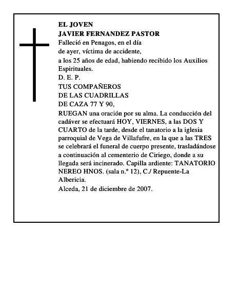 JAVIER FERNANDEZ PASTOR