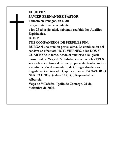 JAVIER FERNANDEZ PASTOR