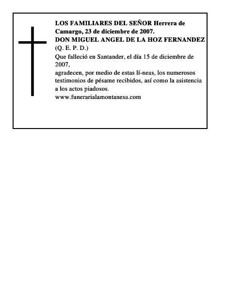 DON MIGUEL ANGEL DE LA HOZ FERNANDEZ