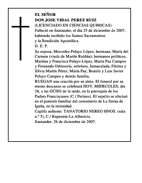 DON JOSE VIDAL PEREZ RUIZ
