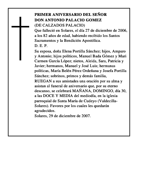 DON ANTONIO PALACIO GOMEZ