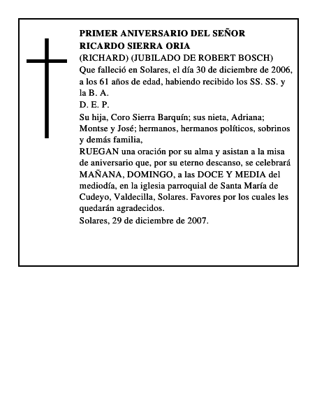 RICARDO SIERRA ORIA
