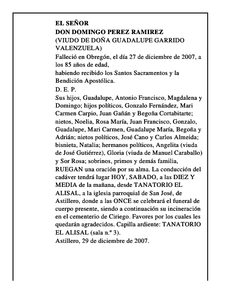 DON DOMINGO PEREZ RAMIREZ