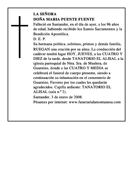 DOÑA MARIA PUENTE FUENTE