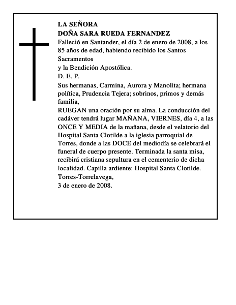 DOÑA SARA RUEDA FERNANDEZ
