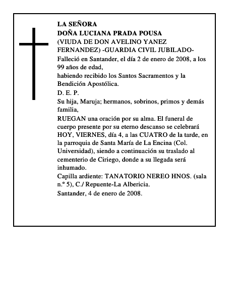 DOÑA LUCIANA PRADA POUSA