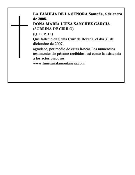 DOÑA MARIA LUISA SANCHEZ GARCIA