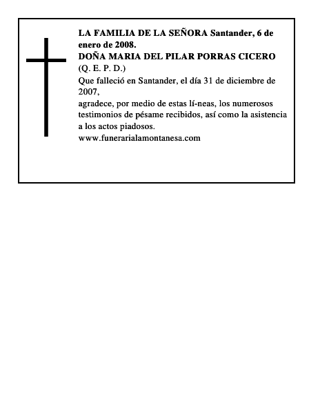 DOÑA MARIA DEL PILAR PORRAS CICERO