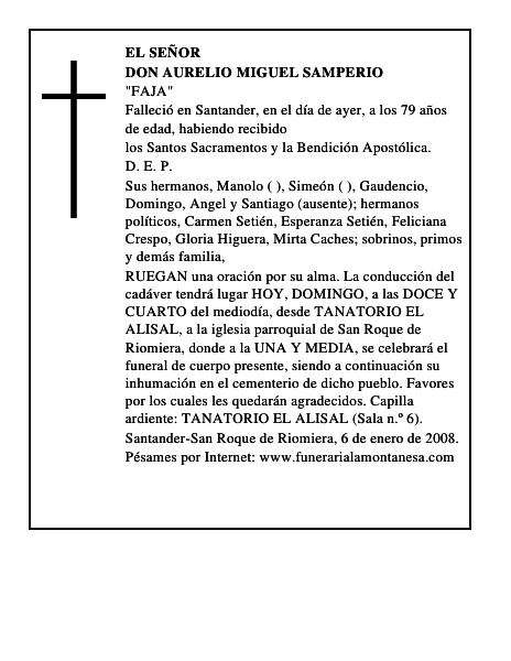 DON AURELIO MIGUEL SAMPERIO