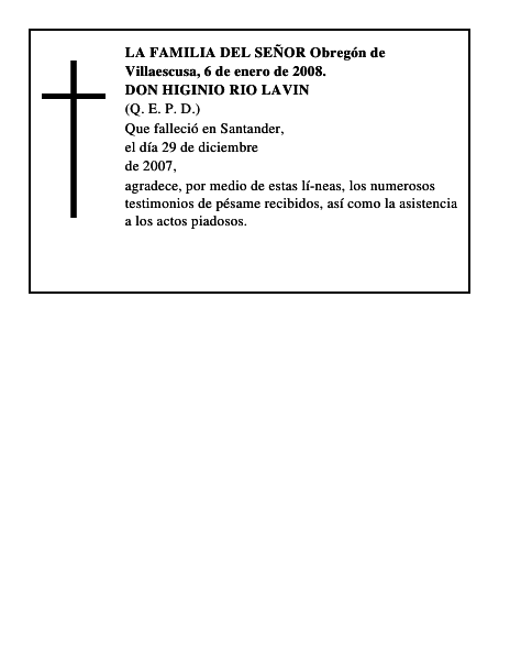 DON HIGINIO RIO LAVIN