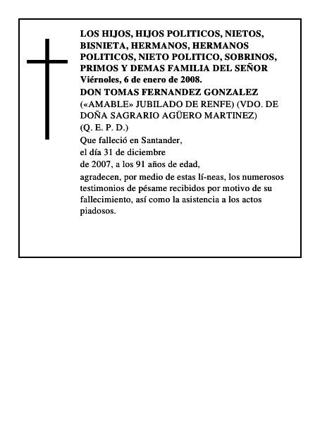 DON TOMAS FERNANDEZ GONZALEZ