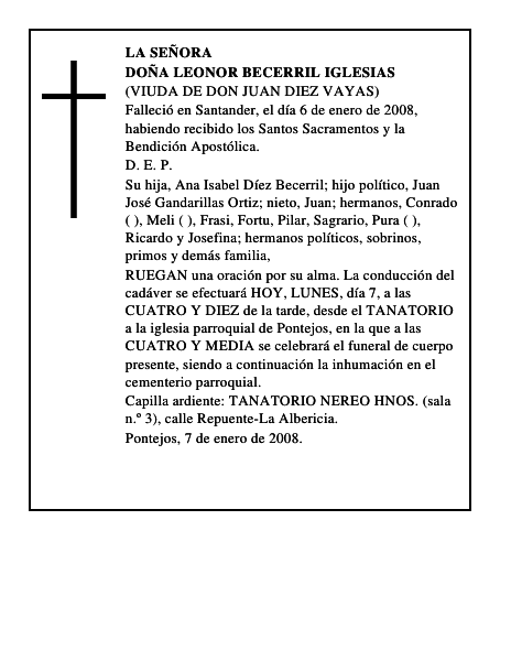 DOÑA LEONOR BECERRIL IGLESIAS