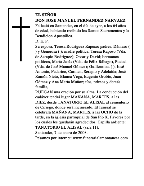 DON JOSE MANUEL FERNANDEZ NARVAEZ