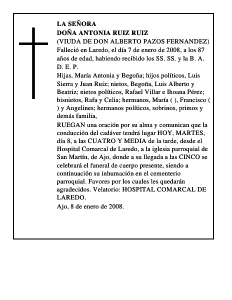 DOÑA ANTONIA RUIZ RUIZ