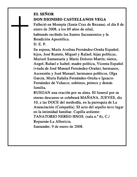 DON DIONISIO CASTELLANOS VEGA