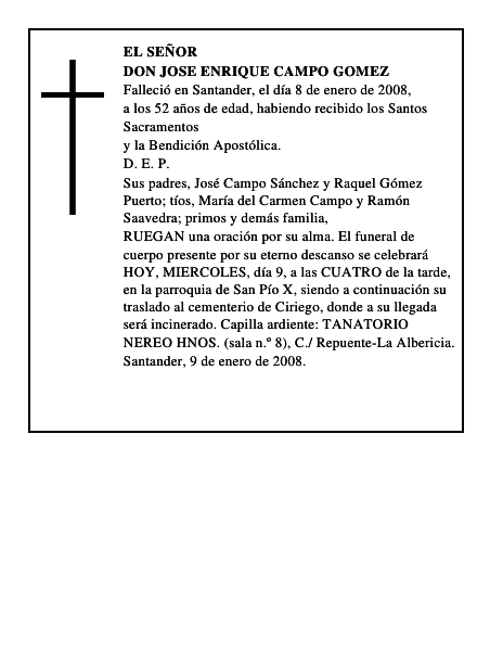 DON JOSE ENRIQUE CAMPO GOMEZ