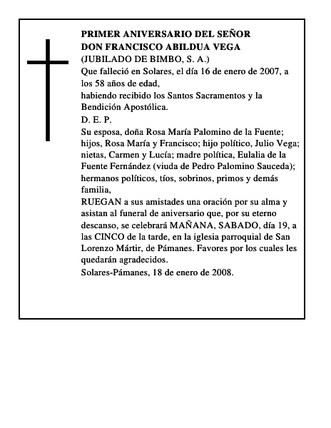 DON FRANCISCO ABILDUA VEGA