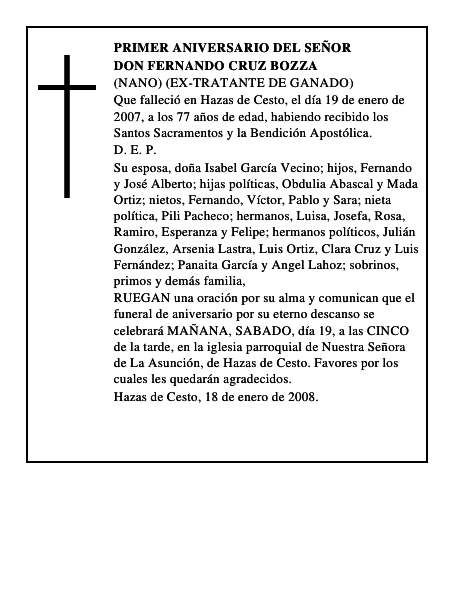 DON FERNANDO CRUZ BOZZA