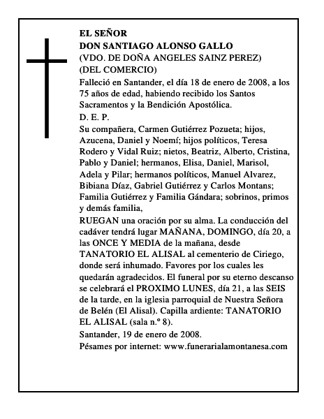 DON SANTIAGO ALONSO GALLO