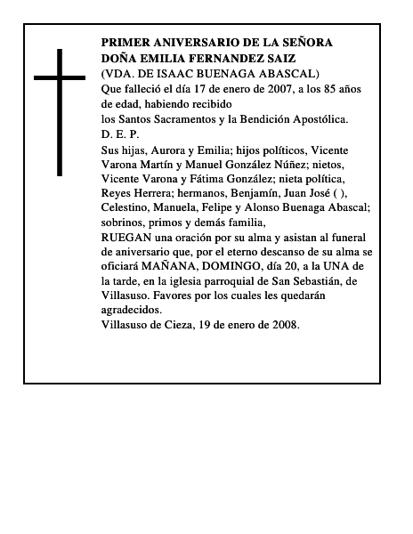 DOÑA EMILIA FERNANDEZ SAIZ