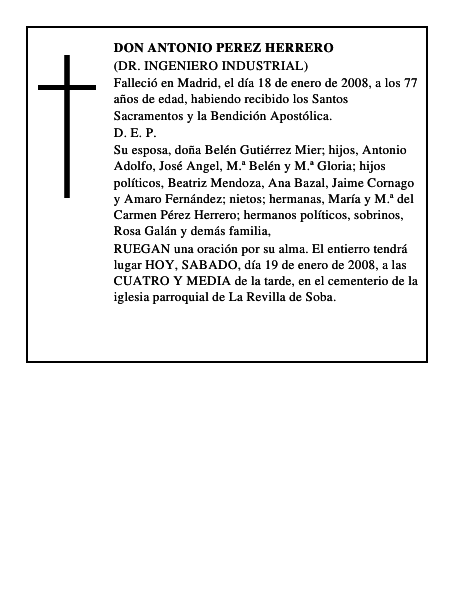 DON ANTONIO PEREZ HERRERO