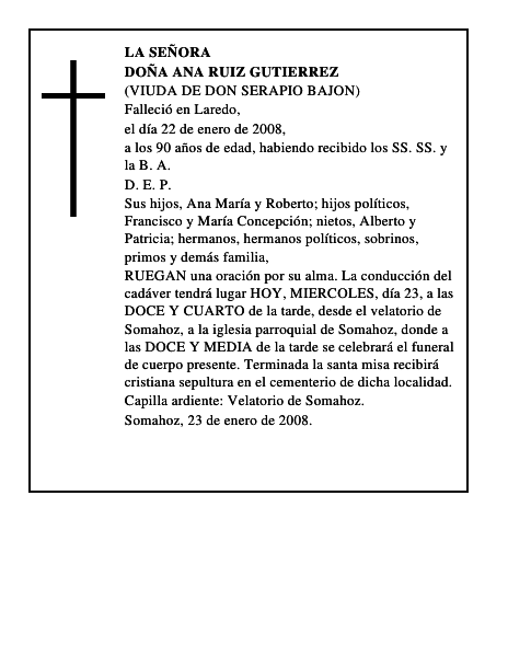 DOÑA ANA RUIZ GUTIERREZ