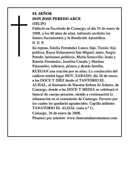 DON JOSE PEREDO ARCE