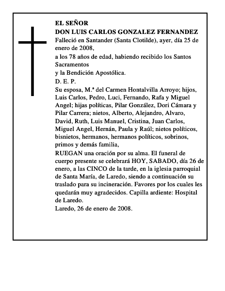 DON LUIS CARLOS GONZALEZ FERNANDEZ